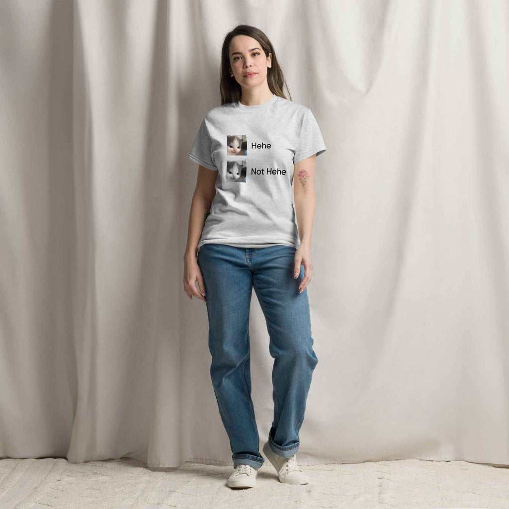 Hehe or Not hehe T-Shirt Unisex Czarny Napis