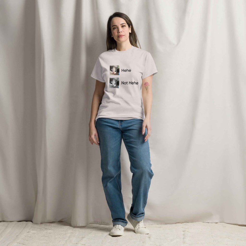 Hehe or Not hehe T-Shirt Unisex Czarny Napis