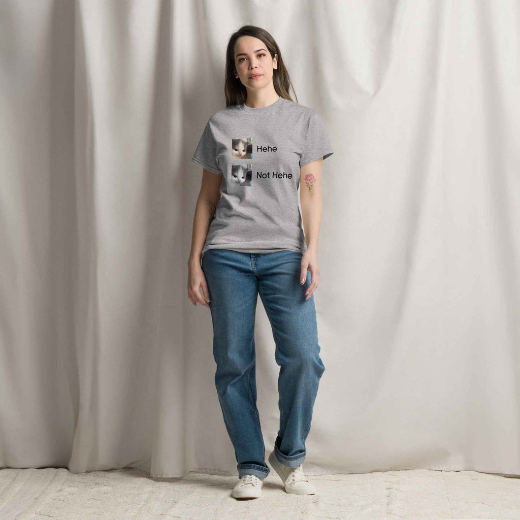 Hehe or Not hehe T-Shirt Unisex Czarny Napis